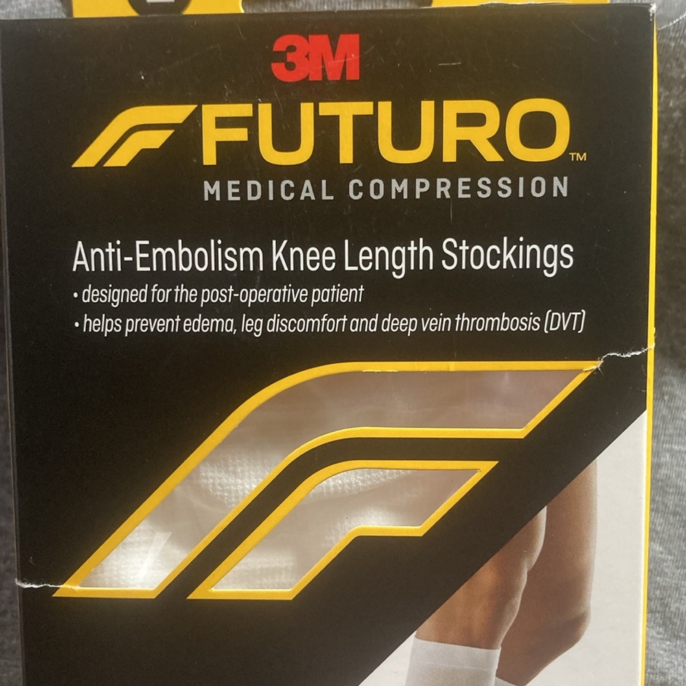 Futuro anti embolism knee length stockings white unisex L - Picture 4 of 12